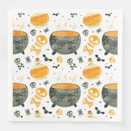 Skeleton & Cauldron Spooky Halloween fest Napkin Pappersservett