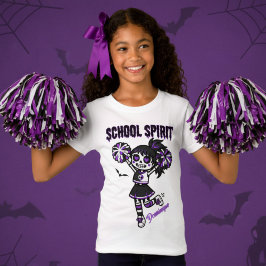 Skeleton Cheermanager Halloween School Spirit T Shirt