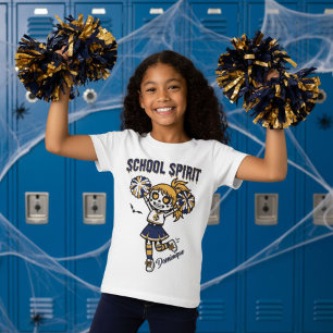Skeleton Cheermanager Halloween School Spirit T Shirt