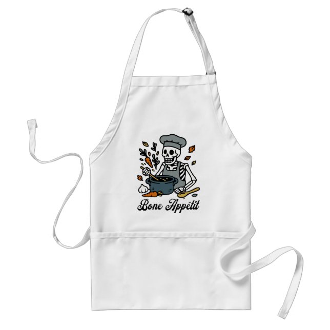 Skeleton Chef Halloween - Funny Fall Baking Gift Förkläde (Framsidan)