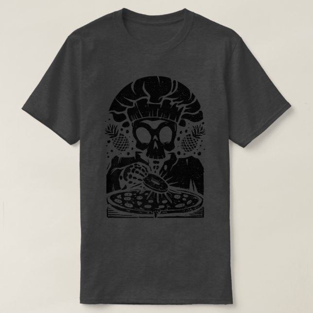 Skeleton Chef Pineapple Pizza Pineapple Pizza Lov T Shirt (Design framsida)