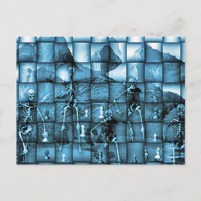 Skeleton Chess Vykort (Framsida)