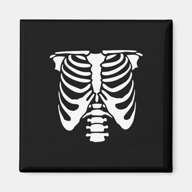 Skeleton Chest Rib Cage Bones Halloween X-ray Magnet (Framsidan)