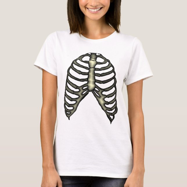 Skeleton Chest Shirt Tee Shirt (Framsida)