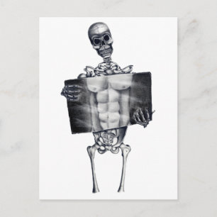 Skeleton Chest Xray Vit vykort