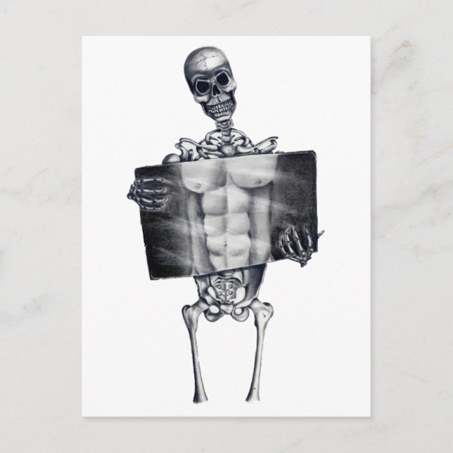 Skeleton Chest Xray Vit vykort (Framsida)