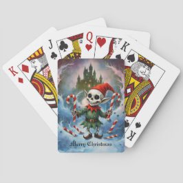 Skeleton Christmas Elf – Creepy Cute Dark Holiday Casinokort