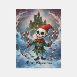 Skeleton Christmas Elf – Creepy Cute Dark Holiday Fleecefilt