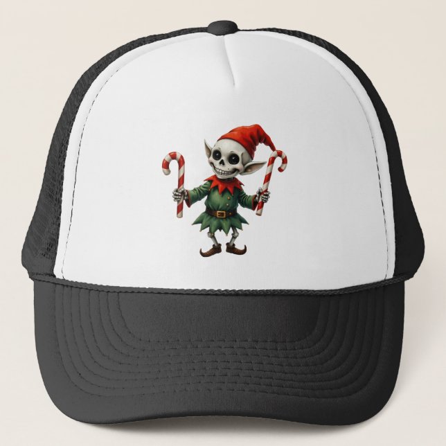 Skeleton Christmas Elf – Creepy Cute Dark Holiday  Keps (Framsida)