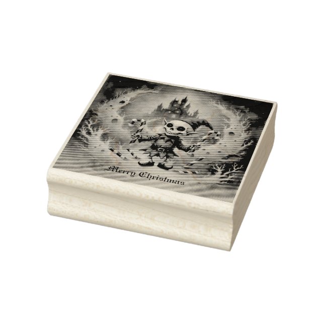 Skeleton Christmas Elf – Creepy Cute Dark Holiday  Stämpel (Stämpel)