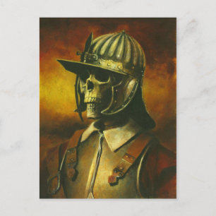Skeleton Civil Krig Roundhead Postcard Vykort