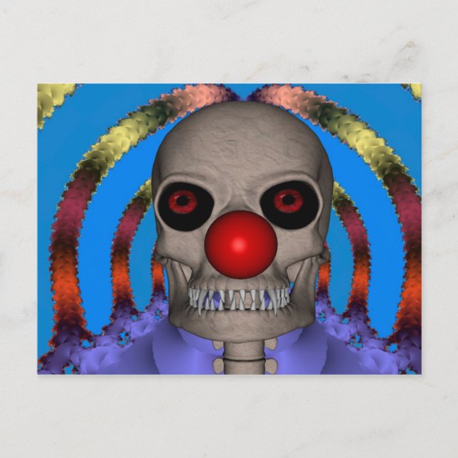 Skeleton Clown Vykort (Framsida)