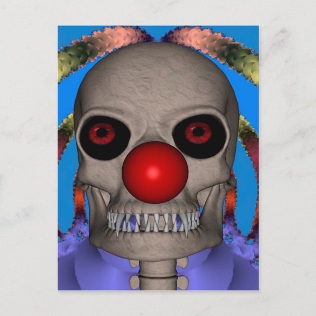 Skeleton Clown Vykort (Framsida)