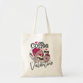 Skeleton Coffee Älskare Valentine Day Tote Bag Tygkasse