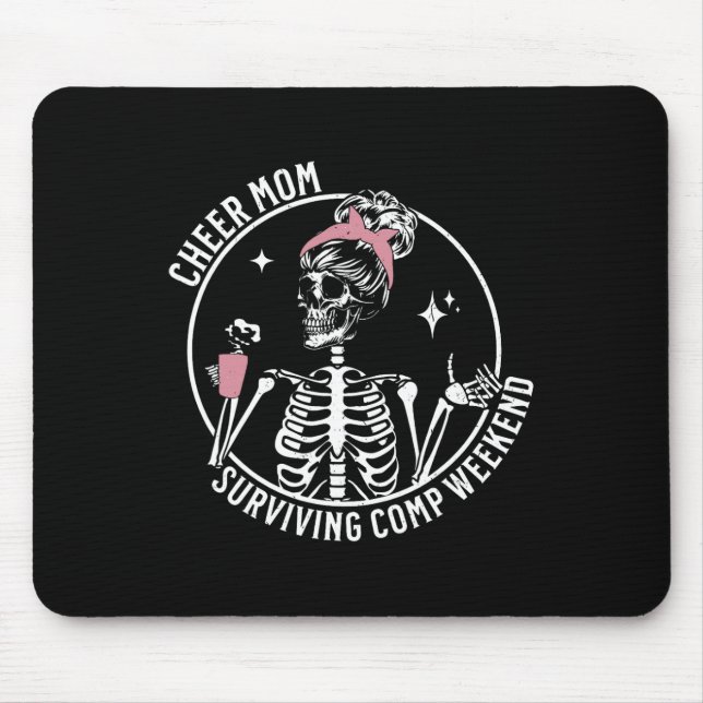 Skeleton Coffee Cheer Mamma Överlevande Comp Helg  Musmatta (Framsidan)