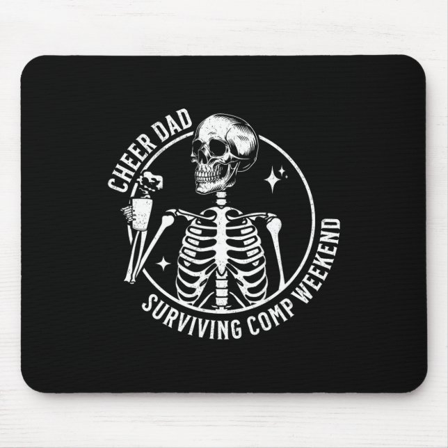 Skeleton Coffee Cheer Pappa Överlevande Comp Helg  Musmatta (Framsidan)