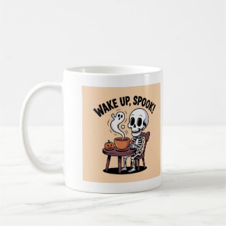 Skeleton Coffee Mugg - Wake Up Spook Halloween Des