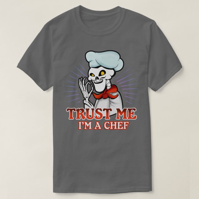 Skeleton Cook Cooking Chef  T Shirt (Design framsida)