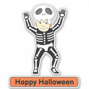 Skeleton costume Boy Sticker Klistermärken