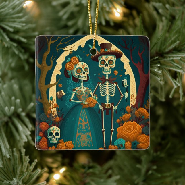 Skeleton Couple Day of the dead Ornament (Träd)