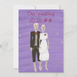Skeleton Couple Halloween bröllopsinbjudningar Inbjudningar