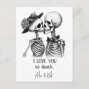 Skeleton Couple Helg Vykort