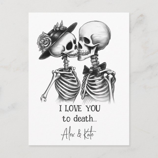 Skeleton Couple Helg Vykort (Framsida)