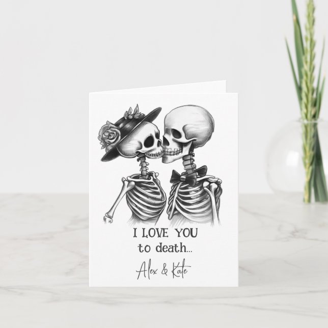Skeleton Couple Helgkort (Framsida)