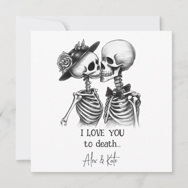 Skeleton Couple Julkort (Framsida)