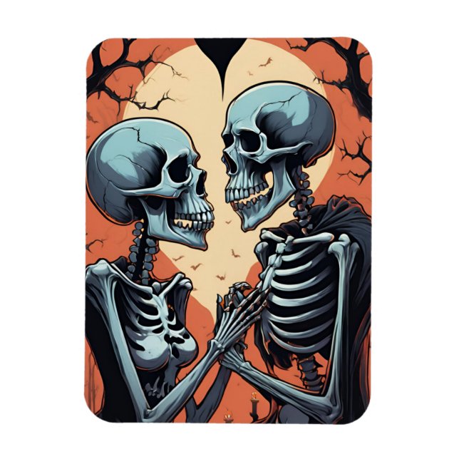 Skeleton Couple Photo Magnet - Gothic Romantik Hal (Vertikal)