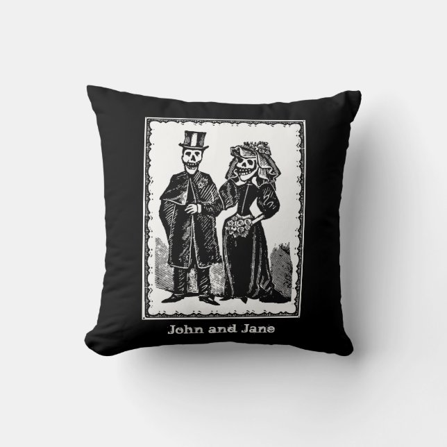 Skeleton Couple - Pillow #2 (Anpassa) Kudde (Framsida)