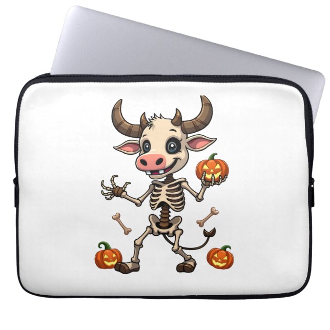 Skeleton Cow Parad Laptop Fodral (Framsidan)