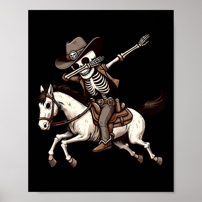 Skeleton Cowboy Halloween Costume Kids Boys Manar  Poster (Framsidan)