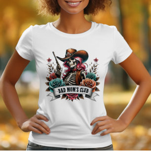 Skeleton Cowboy med Gun T Shirt