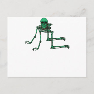 Skeleton Creepy Yoga Skull Dancing Vykort