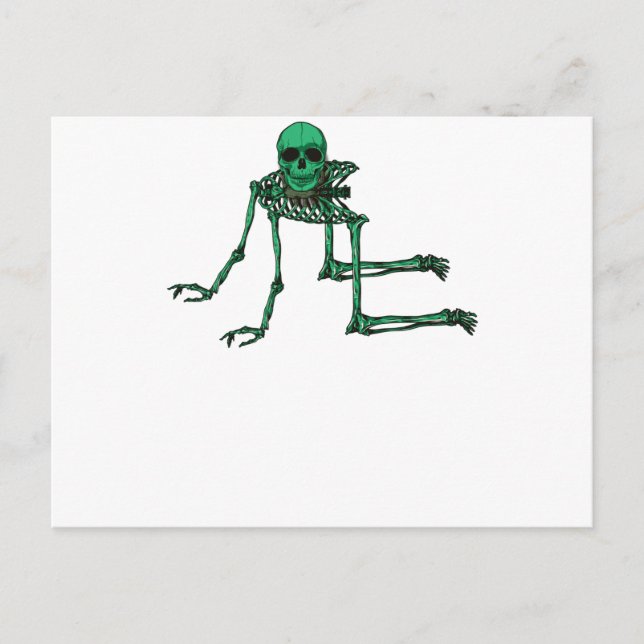 Skeleton Creepy Yoga Skull Dancing Vykort (Framsida)