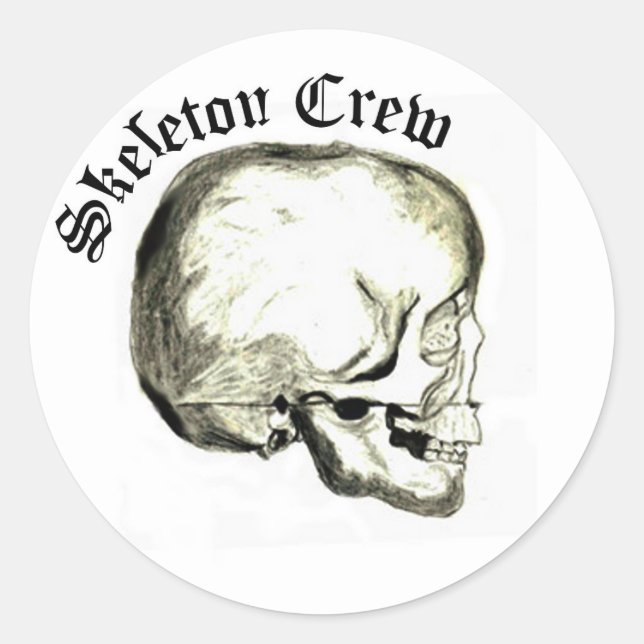 Skeleton Crew Stickers Runt Klistermärke (Framsida)