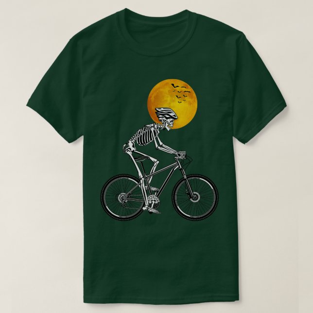 Skeleton Cycling Bicycle Bike Halloween Costume T Shirt (Design framsida)
