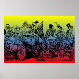 Skeleton Cyclists av José Guadalupe Posada Poster