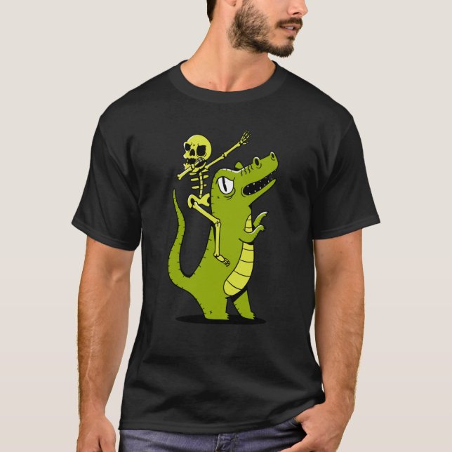 skeleton dab dabbing rex t shirt (Framsida)