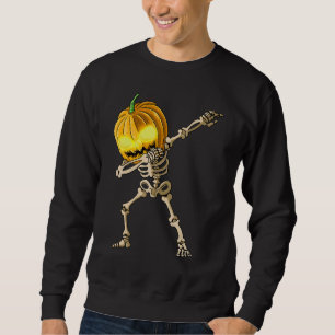 Skeleton Dab Halloween Lång Ärmad Tröja