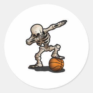 Skeleton Dabbing Basketball Halloween Costume Runt Klistermärke