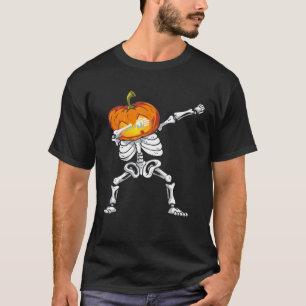 Skeleton Dabbing Jack o lantern Dance Halloween Pu T Shirt