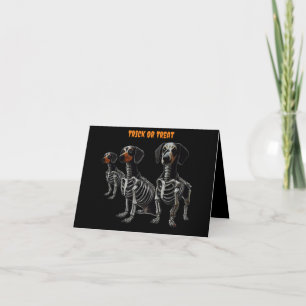 Skeleton Dachshund Halloween-kort Kort