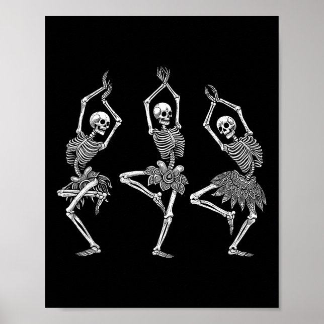 Skeleton Dance Ballet Flats Ballet Halloween Costu Poster (Framsidan)