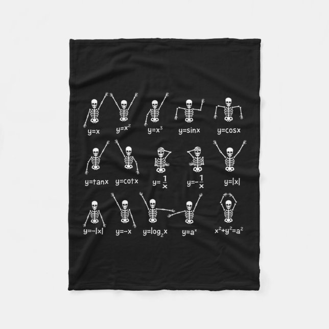 Skeleton Dance Figurer Equation Math Teacher Hallo Fleecefilt (Framsidan)
