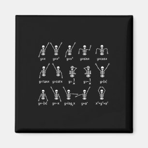 Skeleton Dance Figurer Equation Math Teacher Hallo Magnet