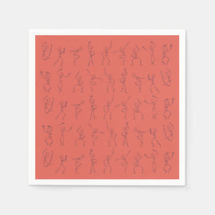 Skeleton Dance Halloween napkins - orange Pappersservett