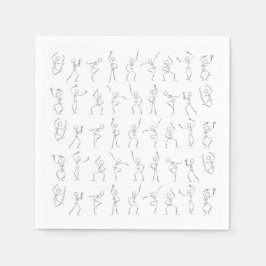Skeleton Dance Halloween napkins - vita Pappersservett