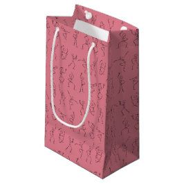 Skeleton Dance Halloween small presentbag - rosa